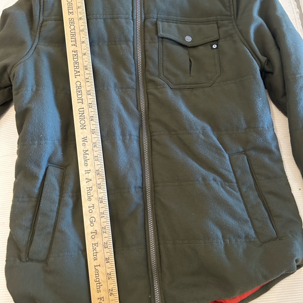 Marmot Banyons Insulated Hoodie Full Zip Army Green Orange Jacket Men's Sz M - Picture 11 of 13